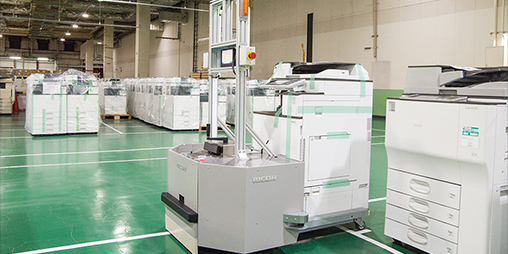 image:Automatic entering and dispatching system for collected machines using automated guided vehicle (AGV)