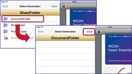 img:Select a subfolder to save to. And tap the Save button.