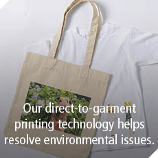 Our direct-to-garment printing technology helps resolve environmental issues.