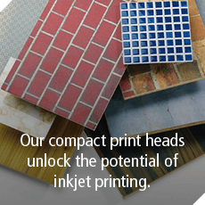 Our compact print heads unlock the potential of inkjet printing.