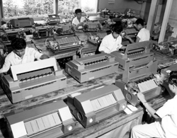 Production line of Ricopy 303 (A3 size adaptable) and Ricopy 505 (A2 size adaptable) released in 1957