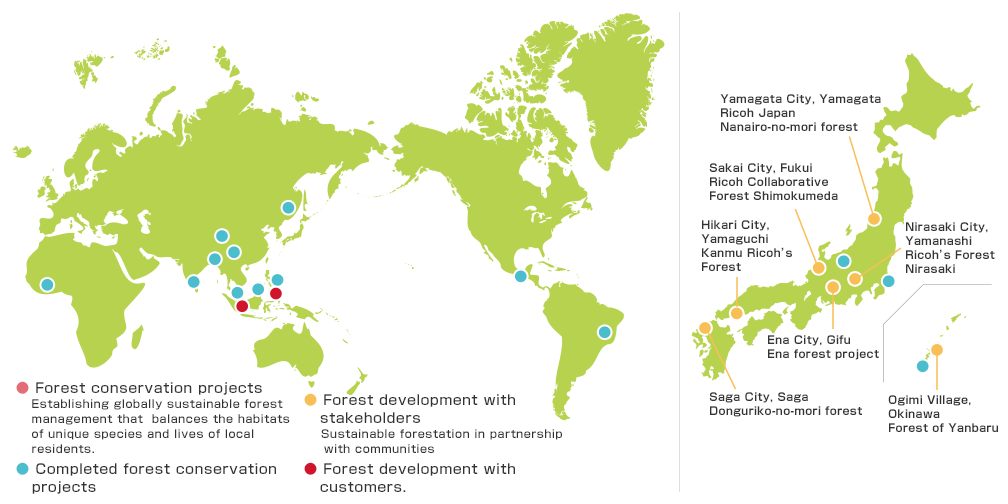 Ricoh’s forest conservation activities - One Million Trees Project