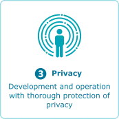3. Privacy - Development and operation with thorough protection of privacy