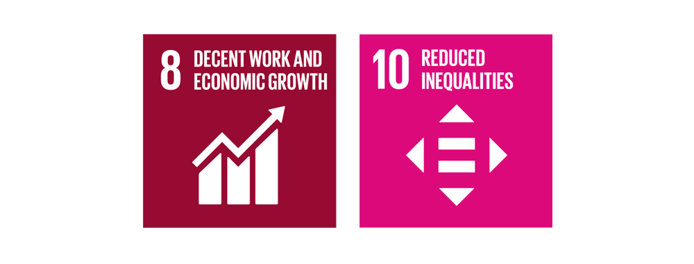 SDGs goals 8. decent work and economic growth, 10 reduced inequalities