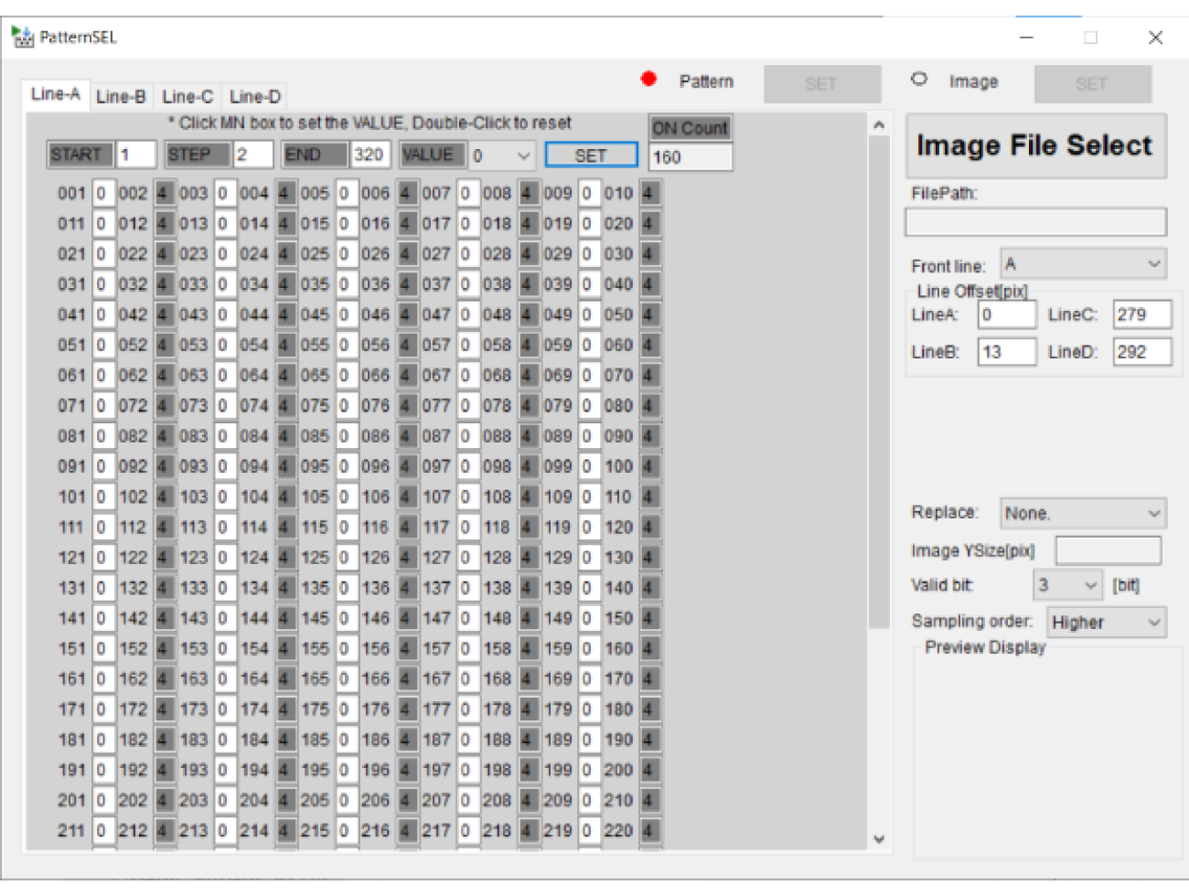 Screenshot of the Ejection Nozzle Settings screen.