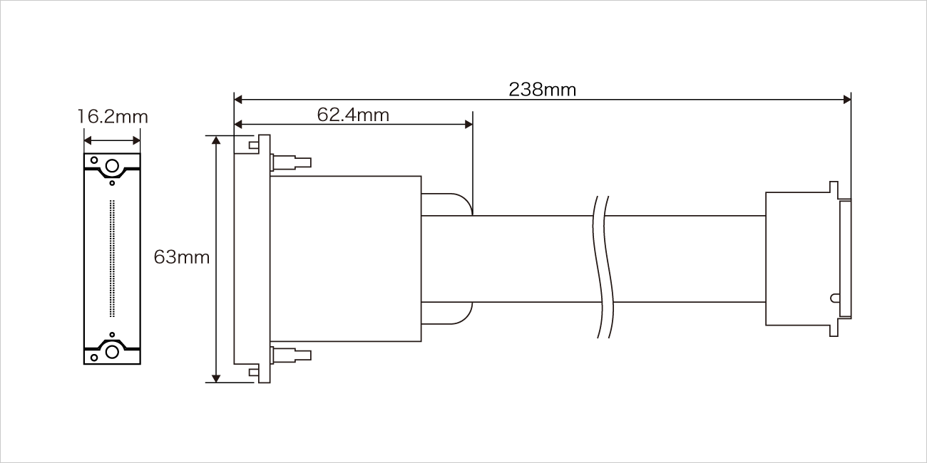 Width：63mm Depth：16.2mm Height：62.4mm Overall Length: 238mm