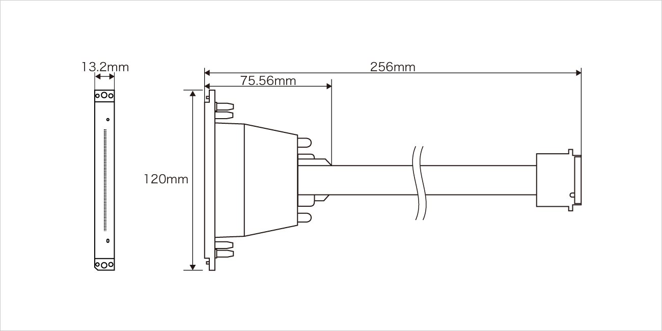 Width：120mm Depth：13.2mm Height：75.56mm Overall Length: 256mm