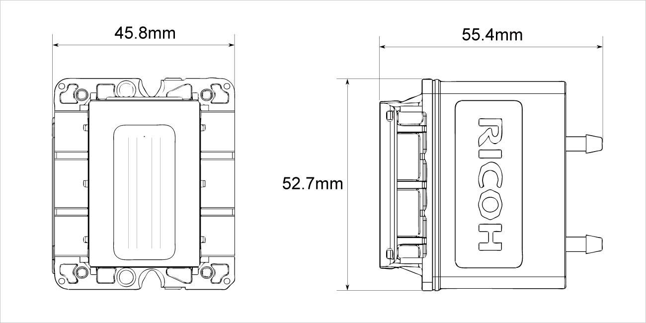 Width: 52.7mm Depth: 45.8mm Height: 55.4mm