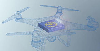 Battery installed in a drone